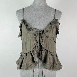 Small Zara front tie and ruffles tank top